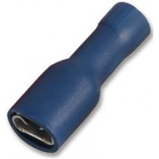 Fully Insulated Blue 16 Amp 4.8 x 0.5 mm Push On Female Blade Crimp Terminal 